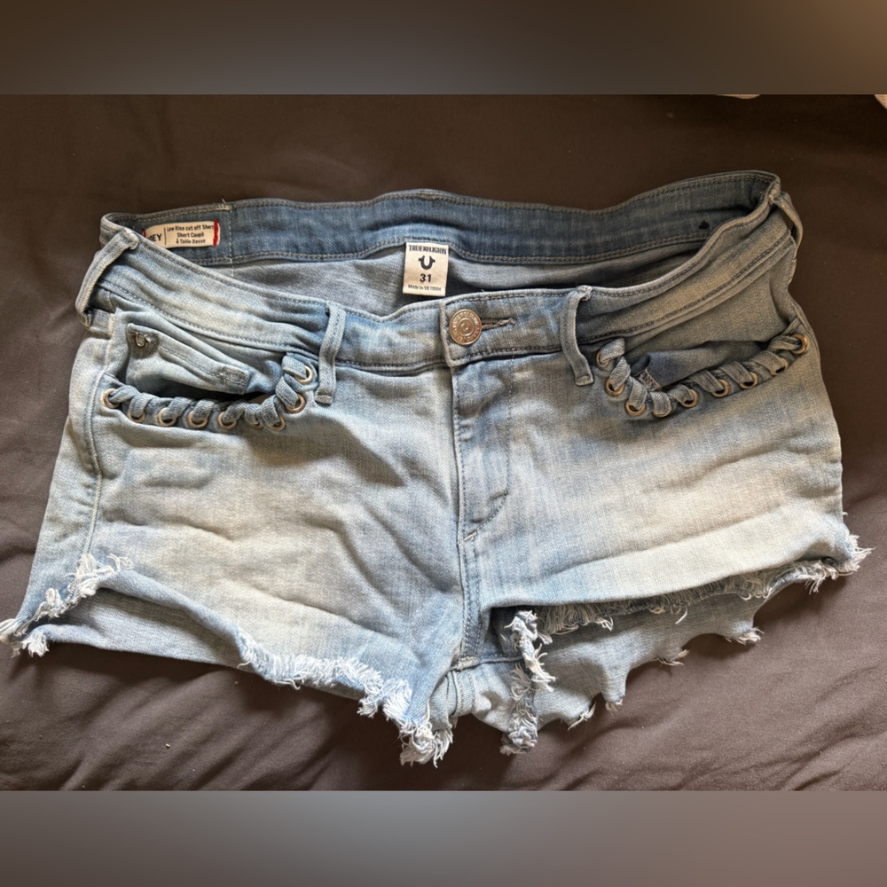 True Religion Light Blue Jean Shorts